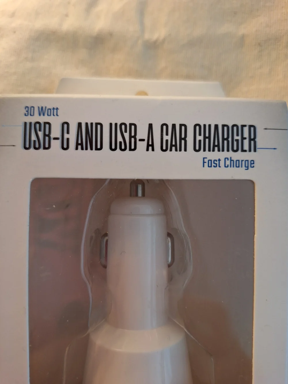 Infi Tek 30W USB-C & USB-A Car Charger White New